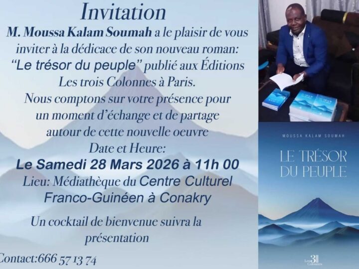 CONAKRY : L’ECRIVAIN MOUSSA KALAM SOUMAH dévoile son nouveau roman “Le trésor du peuple”